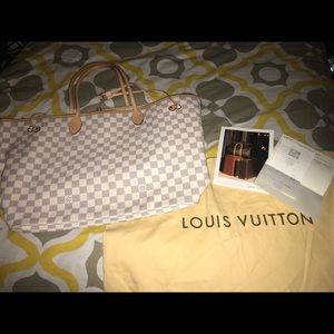 Louis Vuitton Neverfull GM Daumier Azur White